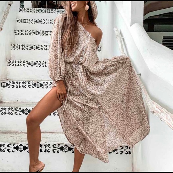 Leopard Print Maxi Dress - Picture 1 of 4